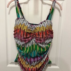 Colorful Tankini top by Profile by Gottex 38D never worn